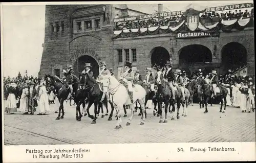 Ak Hamburg, Festzug zur Jahrhunderfeier 1913, Einzug Tettenborns