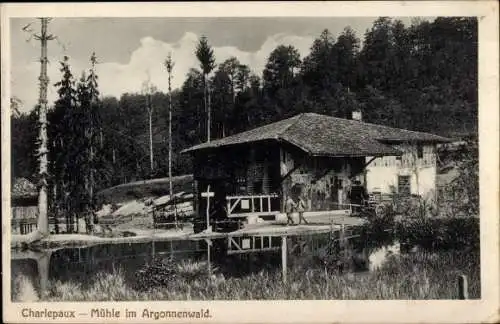 Ak Charlepaux Ardennes, Mühle im Argonnenwald, I WK