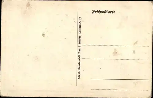 Künstler Ak Fleischer, Deutsche Soldaten im Schützengraben beim Kartenspiel