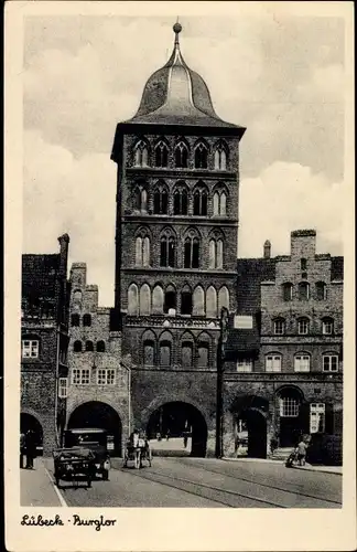 Ak Lübeck in Schleswig Holstein, Partie am Burgtor
