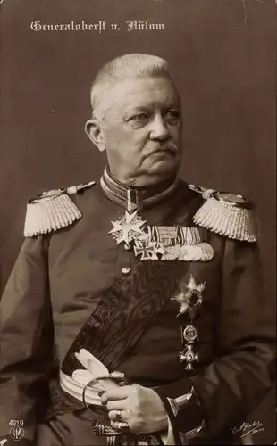 Ak Generaloberst von Bülow, Portrait in Uniform, Orden