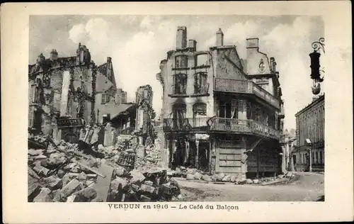 Ak Verdun Meuse, Le Café du Balcon, Kriegszerstörung 1. WK