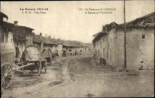 Ak Verdun Meuse, Un Faubourg, Straßenpartie