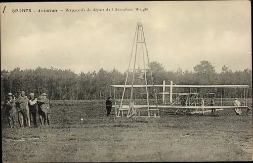 Ak Aviation, Preparatifs de depart de l'Aeroplane Wright, Flugzeug