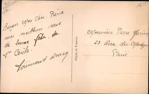 Ak Junger Mann Geige spielend, Anzug, Noten