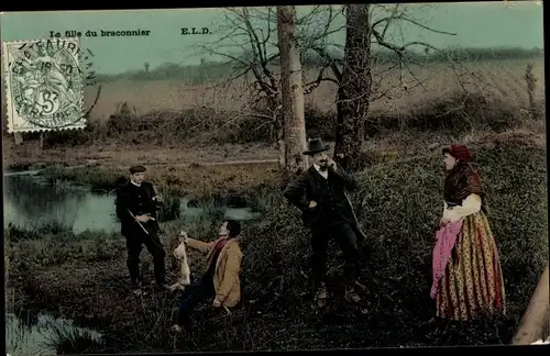 Ak La fille du braconnier, Jagd, Beute, Hase