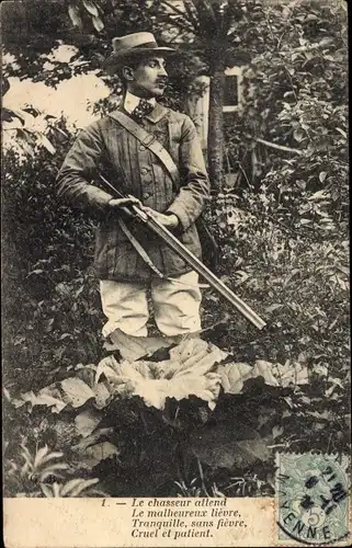 Ak Le chasseur attend le malheureux lievre, Jäger