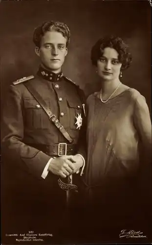 Ak Königin Astrid mit König Leopold III. von Belgien
