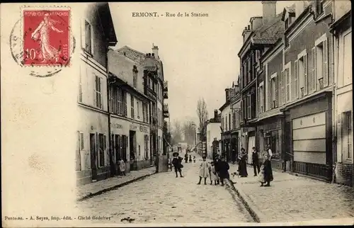 Ak Ermont Val d'Oise, Rue de la Station