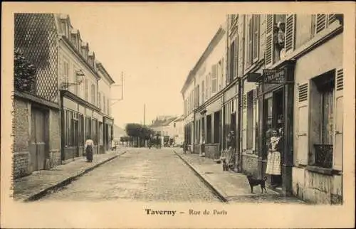 Ak Taverny Val d'Oise, Rue de Paris