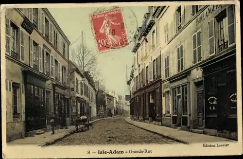 Ak Isle Adam Val d'Oise, Grande Rue
