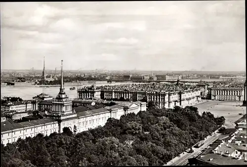 Ak Leningrad Sankt Petersburg Russland, Teilansicht mit Palastplatz