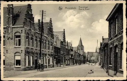 Ak Moorslede Westflandern, Blick in die Breulstraße