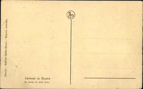 Ak Binche Wallonien Hennegau, Carnaval, un groupe de petits gilles