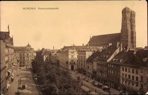 Ak München, Promenadeplatz, Frauenkirche