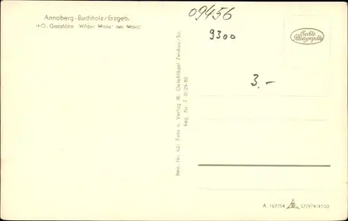 Ak Annaberg Buchholz im Erzgebirge, HO Gaststätte Wilder Mann am Markt