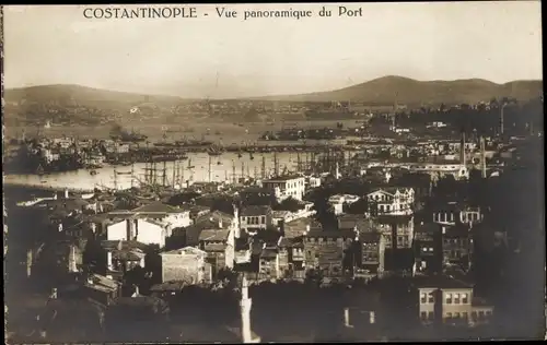 Ak Konstantinopel Istanbul Türkei, Vue panoramique du Port