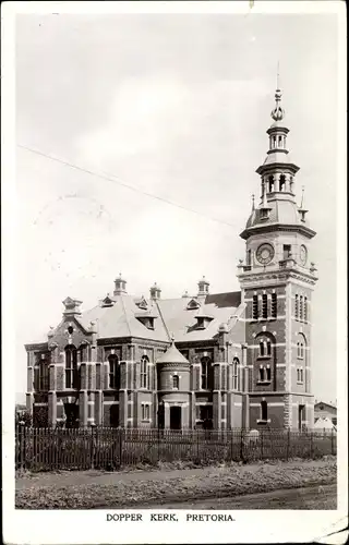 Ak Pretoria Südafrika, Dopper Kerk, Kirche, Außenansicht