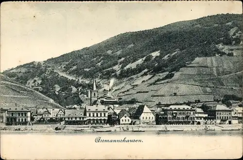 Ak Assmannshausen Rüdesheim am Rhein, Stadtansicht