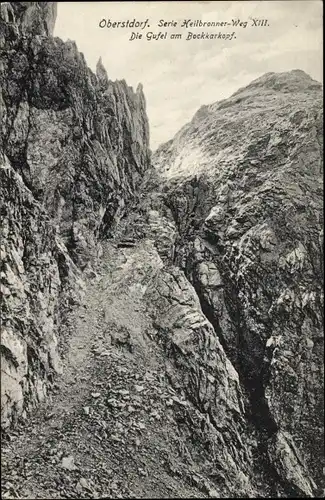 Ak Oberstdorf im Oberallgäu, Serie Heilbronner Weg XIII, Die Gufel am Bockkarkopf