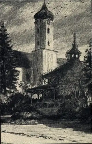 Künstler Ak Beuron Württemberg, Klostergarten