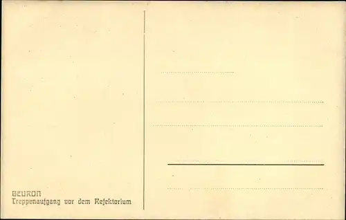 Künstler Ak Beuron Württemberg, Kloster, Mönch am Treppenaufgang vor dem Refektorium