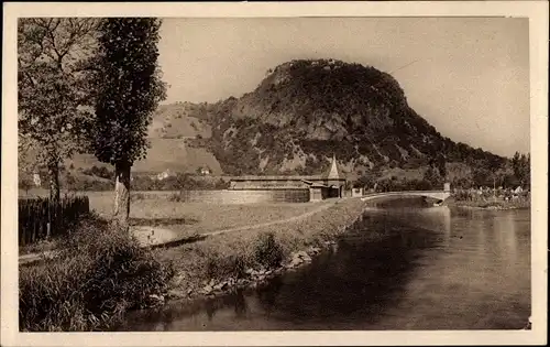 Ak Singen Hohentwiel Baden Württemberg, Blick zum Berg, Brücke