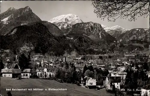 Ak Bad Reichenhall in Oberbayern, Totale mit Müllner und Ristfeuchthorn