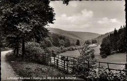 Ak Neuhaus im Solling Holzminden Niedersachsen, Blick ins Rumortal