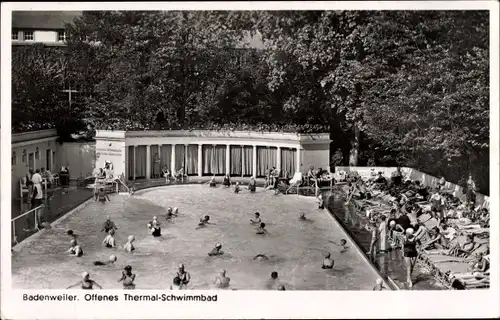 Ak Badenweiler im Schwarzwald, Offenes Thermal Schwimmbad