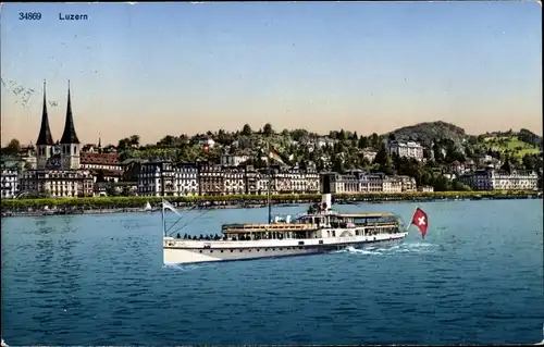 Ak Luzern Stadt Schweiz, Schiff, Stadtansicht