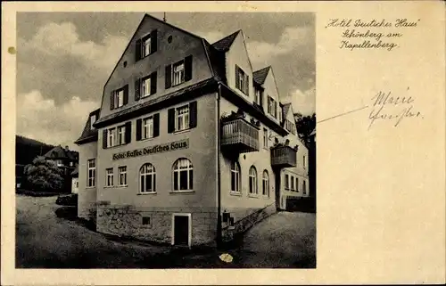 Ak Schönberg am Kapellenberg Bad Brambach im Vogtland, Hotel Deutsches Haus