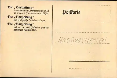 Ak Hildburghausen in Thüringen, Frau Rauschen und der Wagen des ersten Dorfzeitungsschreibers, Fest