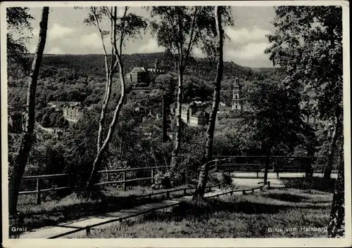 Ak Greiz im Vogtland, Blick vom Hainberg