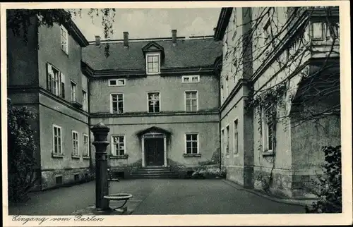 Ak Neudietendorf in Thüringen, Erdmuth Dorotheenschule der Brüdergemeine, Eingang vom Garten