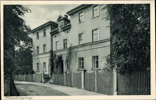 Ak Neudietendorf in Thüringen, Erdmuth Dorotheenschule der Brüdergemeine, Haupteingang