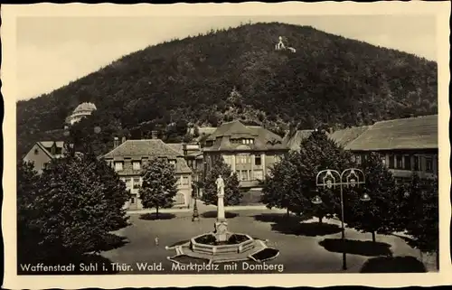 Ak Suhl in Thüringen, Marktplatz mit Domberg