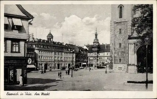 Ak Lutherstadt Eisenach in Thüringen, am Markt