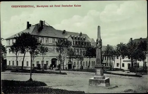 Ak Oberwiesenthal im Erzgebirge, Marktplatz mit Hotel Deutscher Kaiser