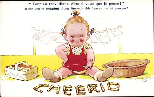 Künstler Ak Tempest, D., Cheerio, Kind mit Wäscheklammern