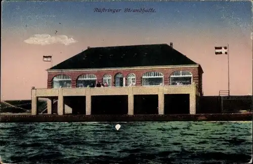 Ak Rüstringen Wilhelmshaven in Niedersachsen, Wasserpartie bei der Strandhalle