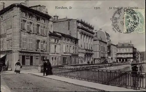 Ak Verdun Meuse, Le Quai de la Comedie