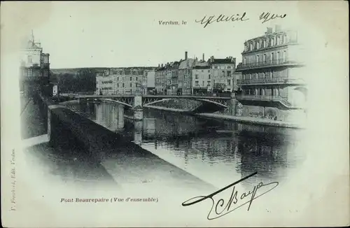 Mondschein Ak Verdun Meuse, Pont Beaurepaire