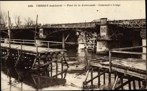 Ak Verdun Meuse, Pont de la Galavaude, Kriegszerstörung 1. WK