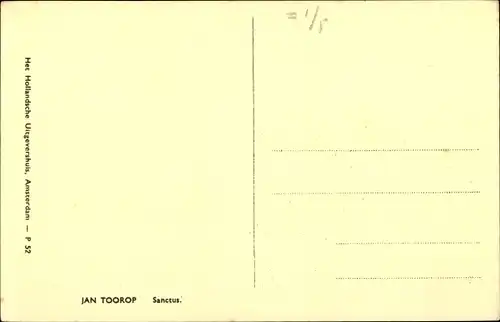 Künstler Ak Toorop, Jan, Sanctus
