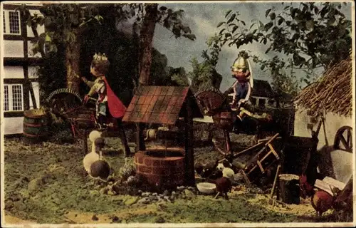 Ak Assepoester Serie, Aschenputtel, Märchen, Prinz, Soldaten, Bauernhof