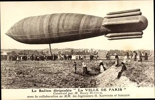 Ak Ballon dirigeable La Ville de Paris, Zeppelin, Luftschiff