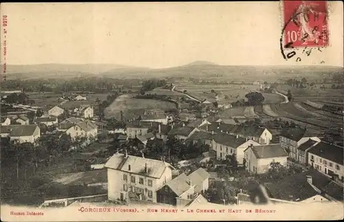 Ak Corcieux Vosges, Rue Henry, Le Chenel et Haut de Bemont, Ortsansicht