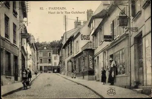 Ak Parmain Val-d’Oise, Haut de la Rue Guichard