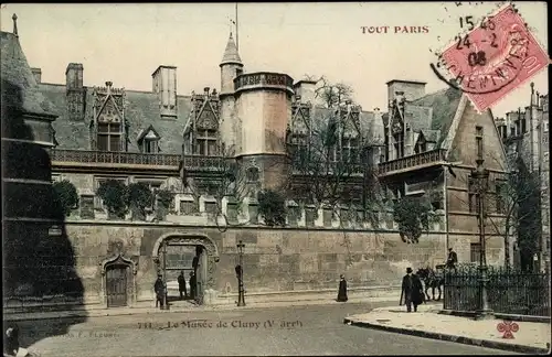 Ak Paris V, Le Musee de Cluny, Museum, Außenansicht